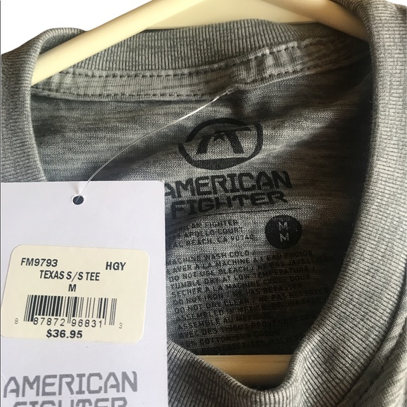 American Fighter, short sleeve t-shirt. Gray, red, navy in color. Size medium - Picture 2 of 4